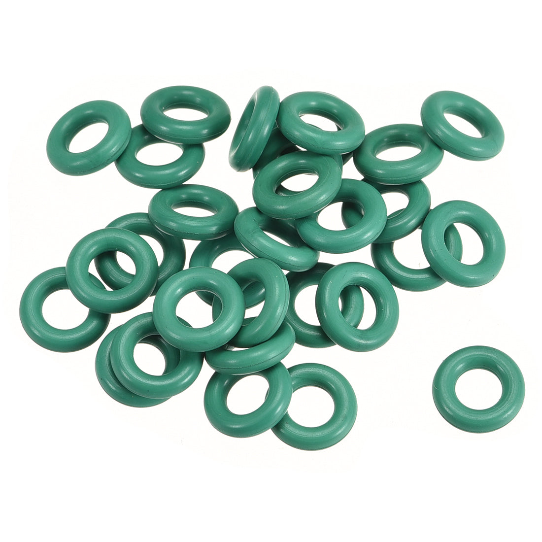 uxcell Uxcell 30pcs Green 8mm Outer Dia 2mm Thickness Sealing Ring O-shape Rubber Grommet