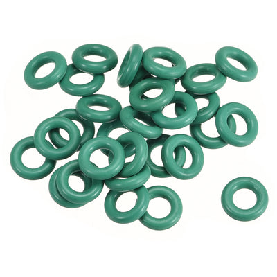 uxcell Uxcell 30pcs Green 8mm Outer Dia 2mm Thickness Sealing Ring O-shape Rubber Grommet