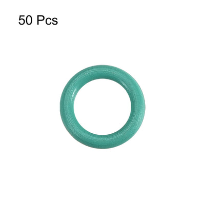 Harfington Uxcell 50pcs Green 6mm Outer Dia 1mm Thickness Sealing Ring O-shape Rubber Grommet