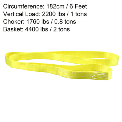 Harfington Uxcell 3 feet Lifting Straps 2200 lbs Lift strap Tow Rope 1-Ply Endless Webbing strap
