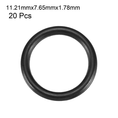 Harfington Uxcell 20pcs Black Nitrile Butadiene Rubber NBR O-Ring 7.65mm Inner Dia 1.78mm Width