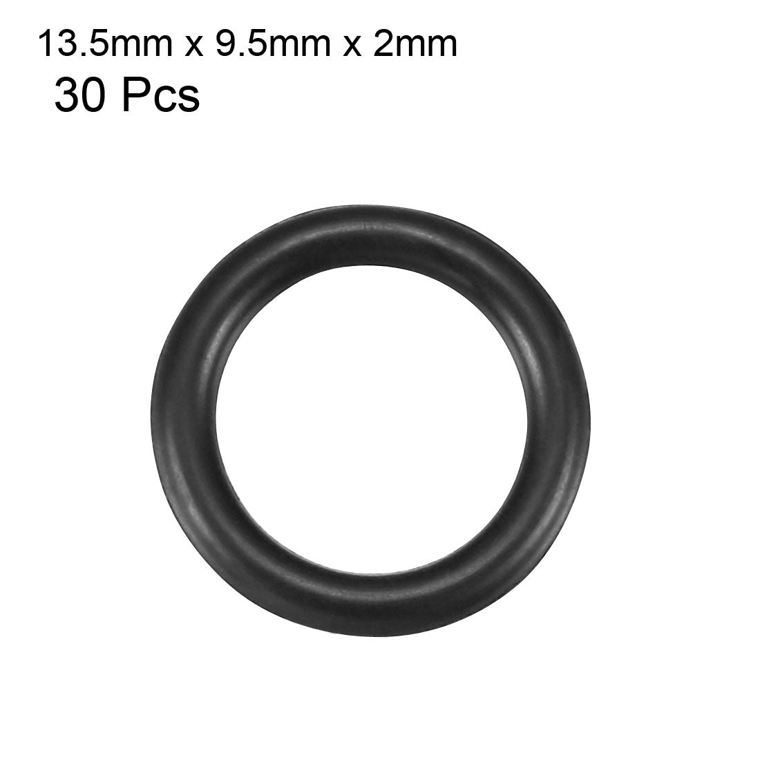uxcell Uxcell 30pcs Black Nitrile Butadiene Rubber NBR O-Ring 9.5mm Inner Dia 2mm Width