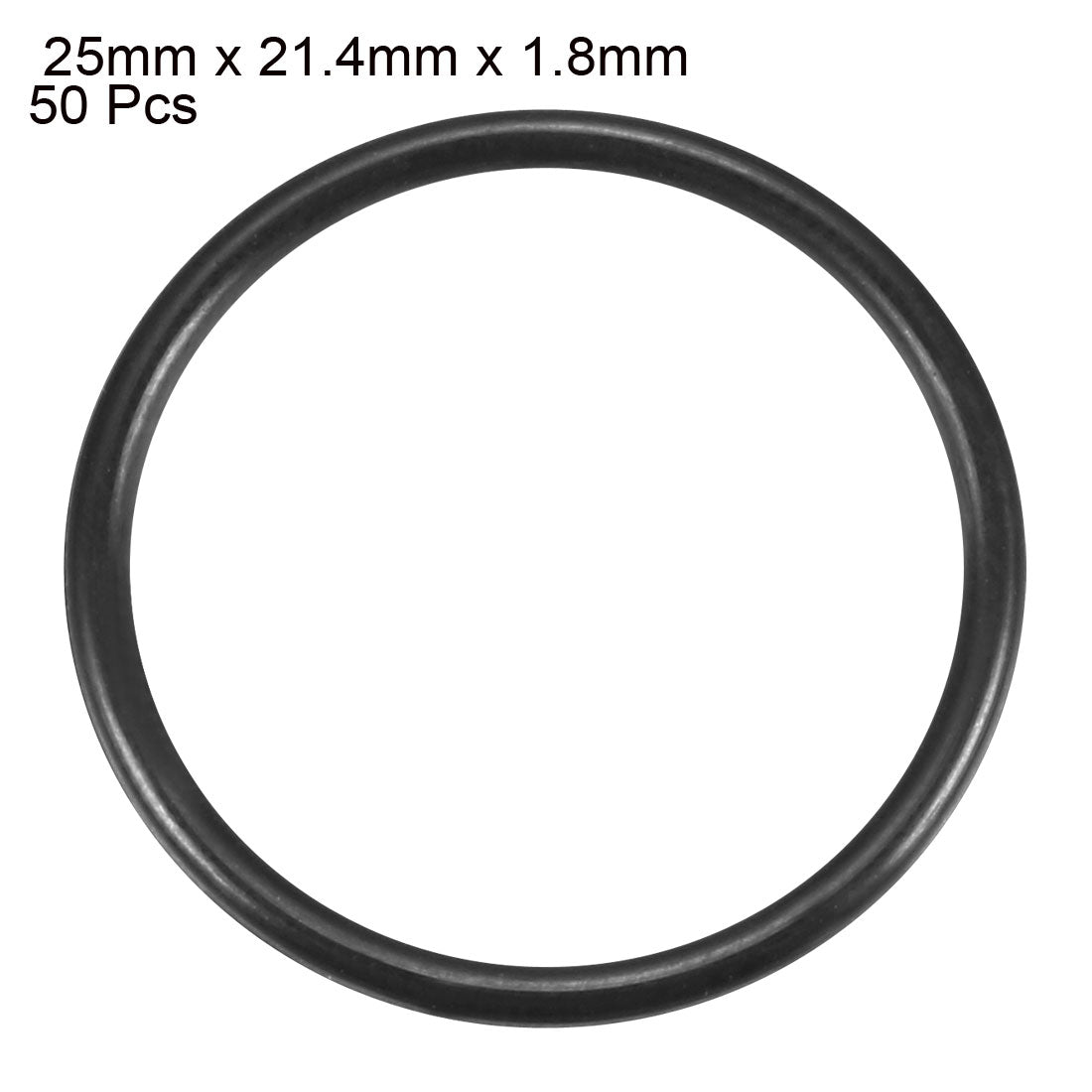 uxcell Uxcell 50pcs Black Nitrile Butadiene Rubber NBR O-Ring 21.4mm Inner Dia 1.8mm Width
