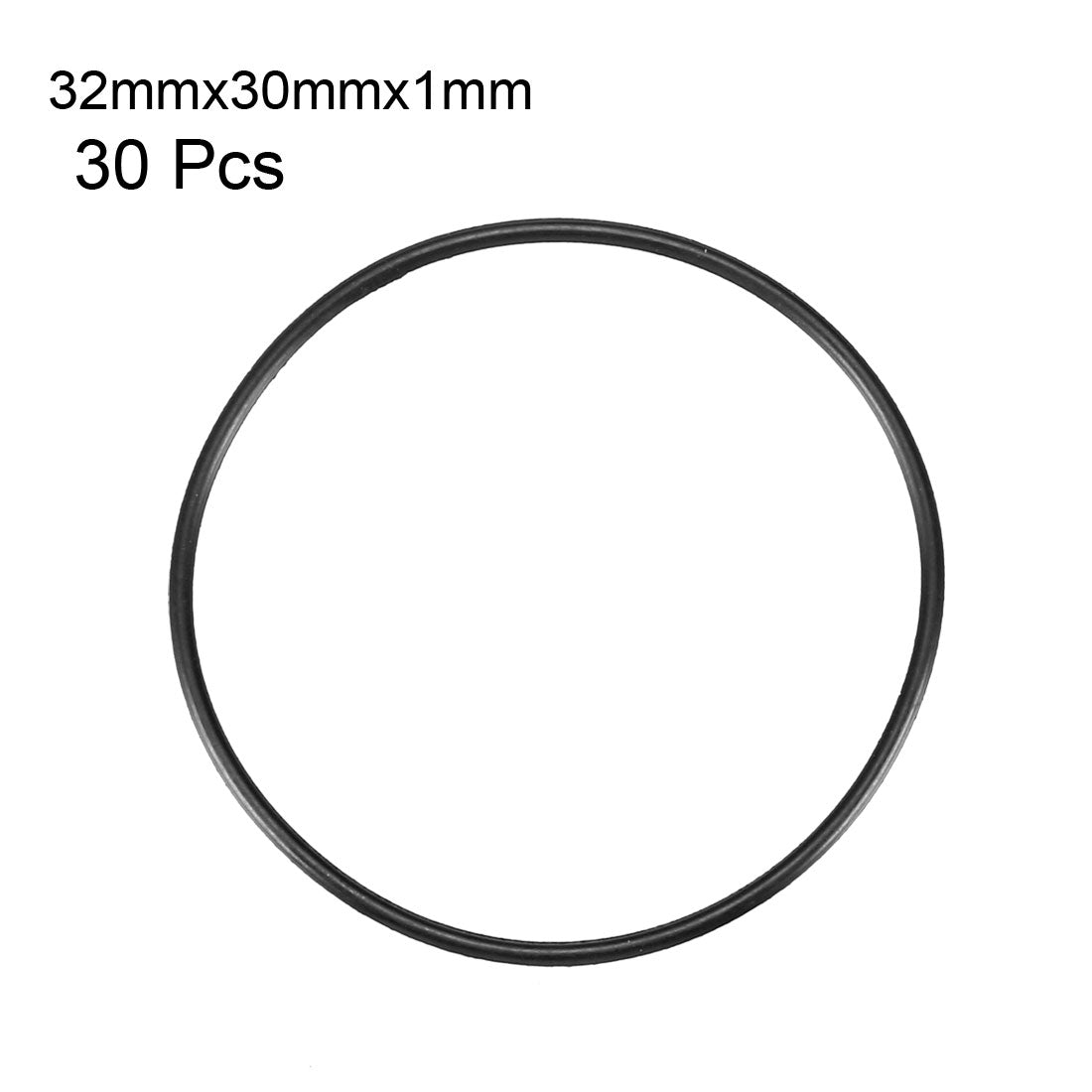 uxcell Uxcell 30pcs Black Nitrile Butadiene Rubber NBR O-Ring 30mm Inner Dia 1mm Width