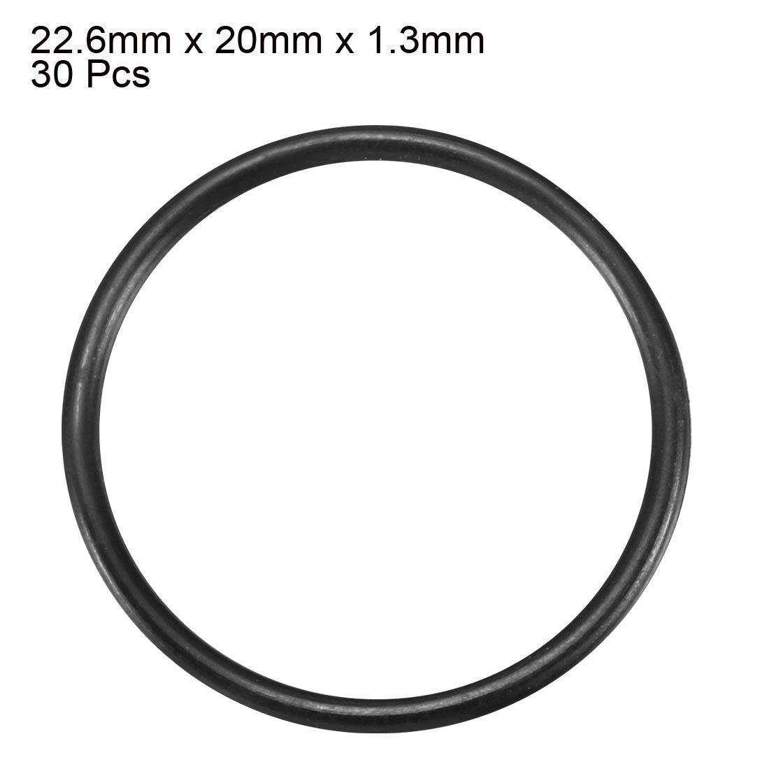 uxcell Uxcell 30pcs Black Nitrile Butadiene Rubber NBR O-Ring 20mm Inner Dia 1.3mm Width