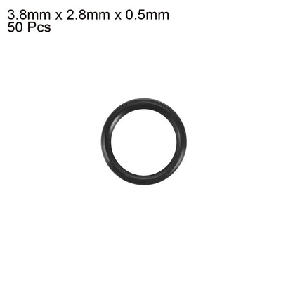 Harfington Uxcell 50pcs Black Nitrile Butadiene Rubber NBR O-Ring 2.8mm Inner Dia 0.5mm Width
