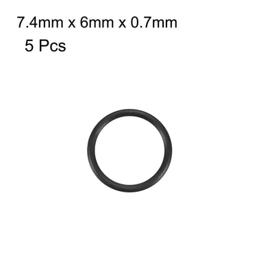 Harfington Uxcell 5pcs Black Nitrile Butadiene Rubber NBR O-Ring 6mm Inner Dia 0.7mm Width 1111