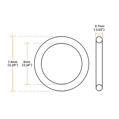 Harfington Uxcell 5pcs Black Nitrile Butadiene Rubber NBR O-Ring 6mm Inner Dia 0.7mm Width 1111