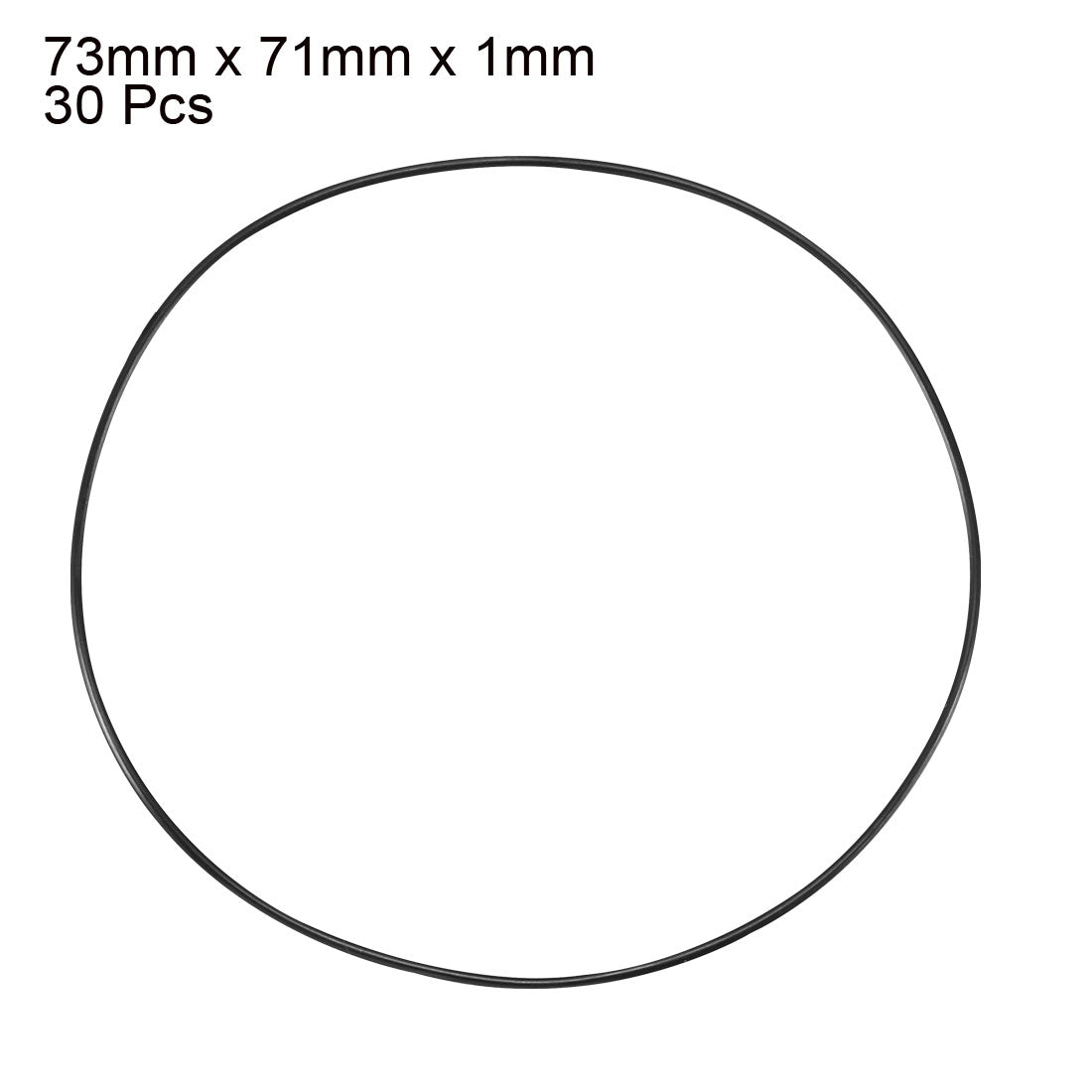 uxcell Uxcell 30pcs Black Nitrile Butadiene Rubber NBR O-Ring 71mm Inner Dia 1mm Width