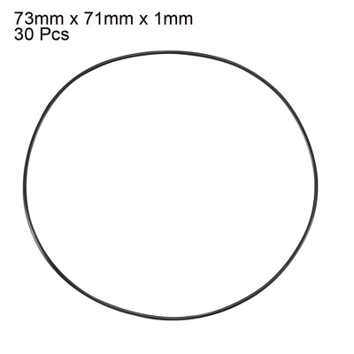 Harfington Uxcell 30pcs Black Nitrile Butadiene Rubber NBR O-Ring 71mm Inner Dia 1mm Width