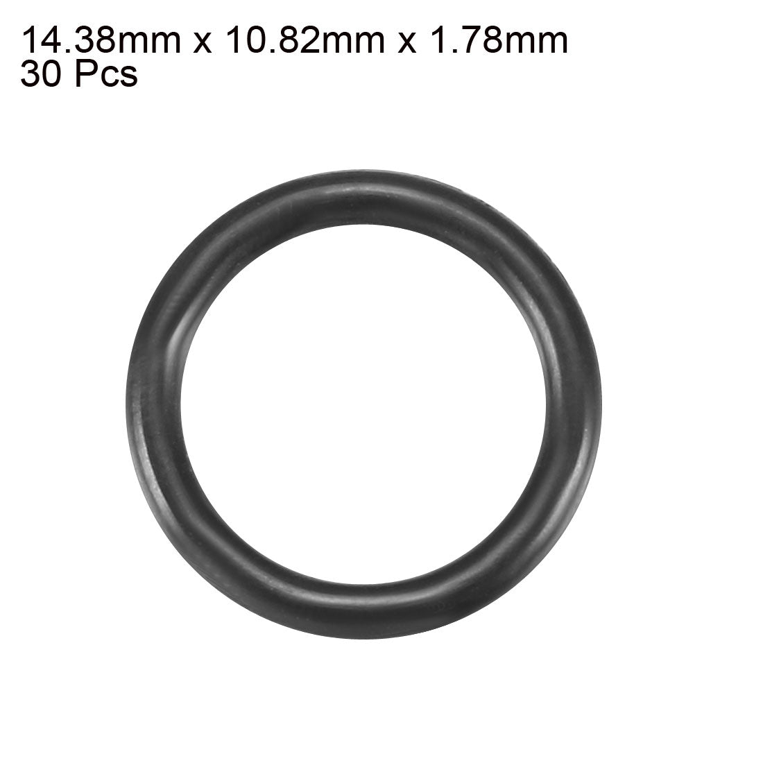 uxcell Uxcell 30pcs Black Nitrile Butadiene Rubber NBR O-Ring 10.82mm Inner Dia 1.78mm Width