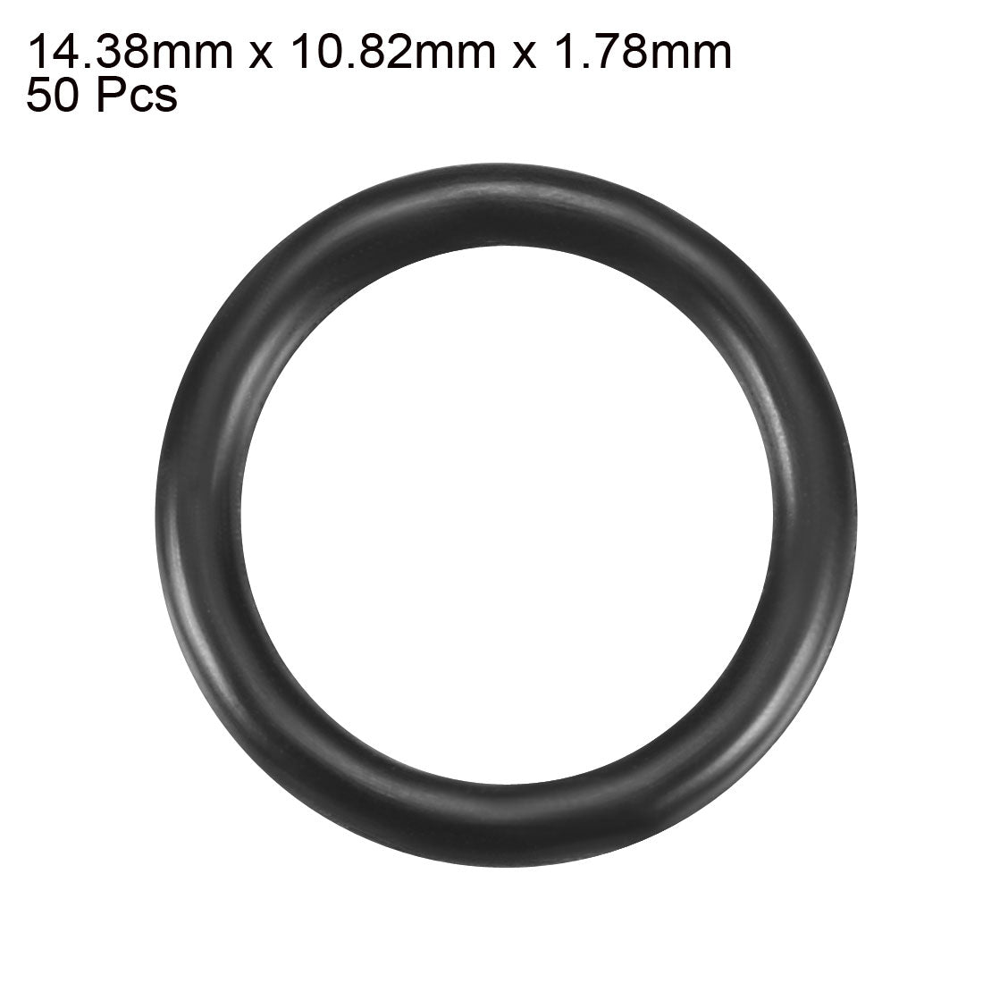 uxcell Uxcell 50pcs Black Nitrile Butadiene Rubber NBR O-Ring 10.82mm Inner Dia 1.78mm Width