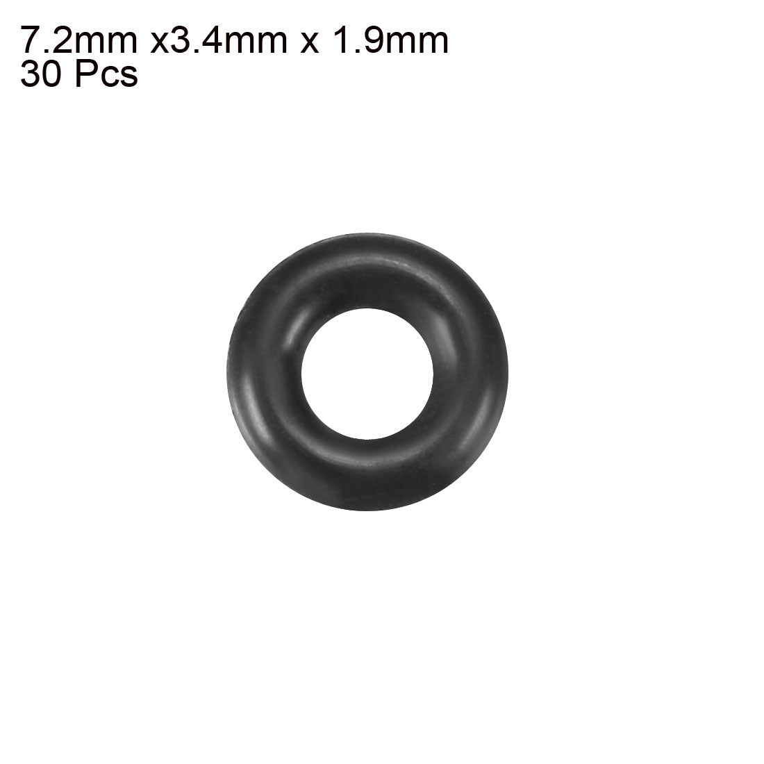 uxcell Uxcell 30pcs Black Nitrile Butadiene Rubber NBR O-Ring 3.4mm Inner Dia 1.9mm Width
