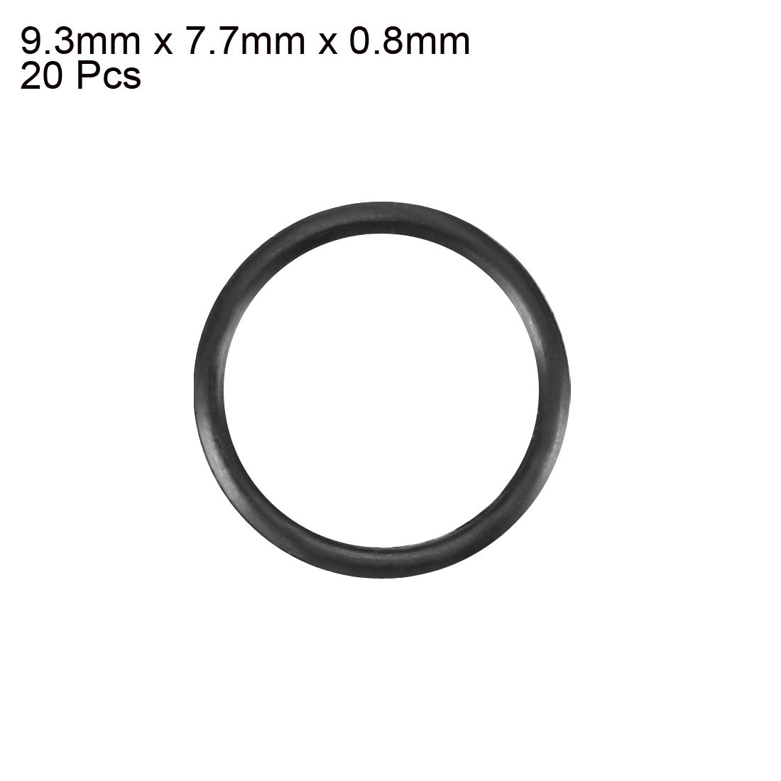 uxcell 20pcs Black Nitrile Butadiene Rubber NBR O-Ring 7.7mm Inner Dia 0.8mm Width