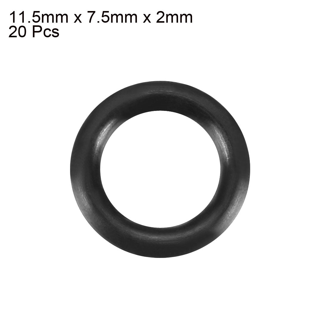 uxcell Uxcell 20pcs Black Nitrile Butadiene Rubber NBR O-Ring 7.5mm Inner Dia 2mm Width