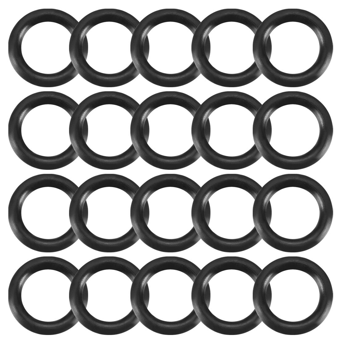 uxcell Uxcell 20pcs Black Nitrile Butadiene Rubber NBR O-Ring 7.5mm Inner Dia 2mm Width
