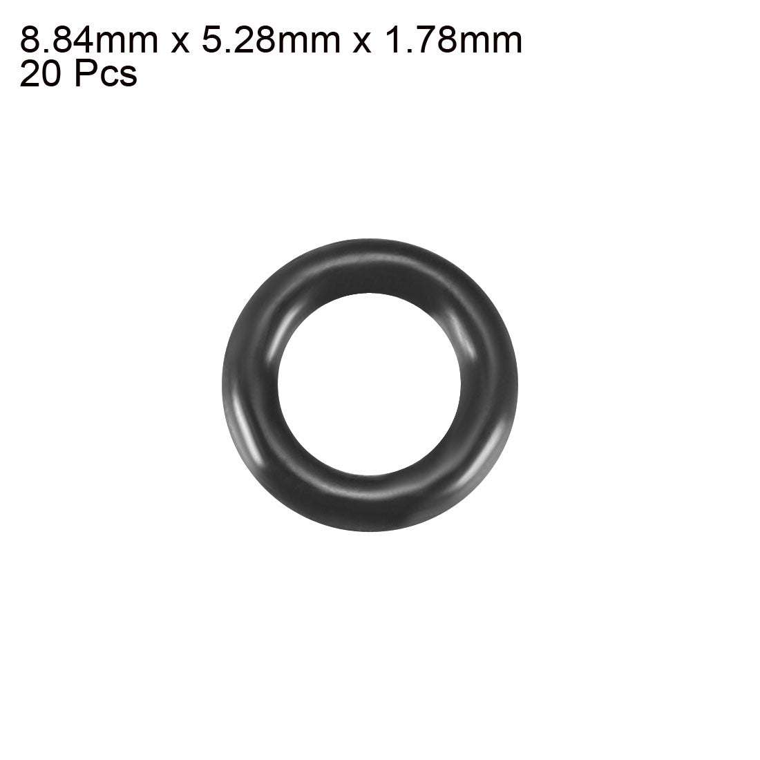 uxcell 20pcs Black Nitrile Butadiene Rubber NBR O-Ring 5.28mm Inner Dia 1.78mm Width