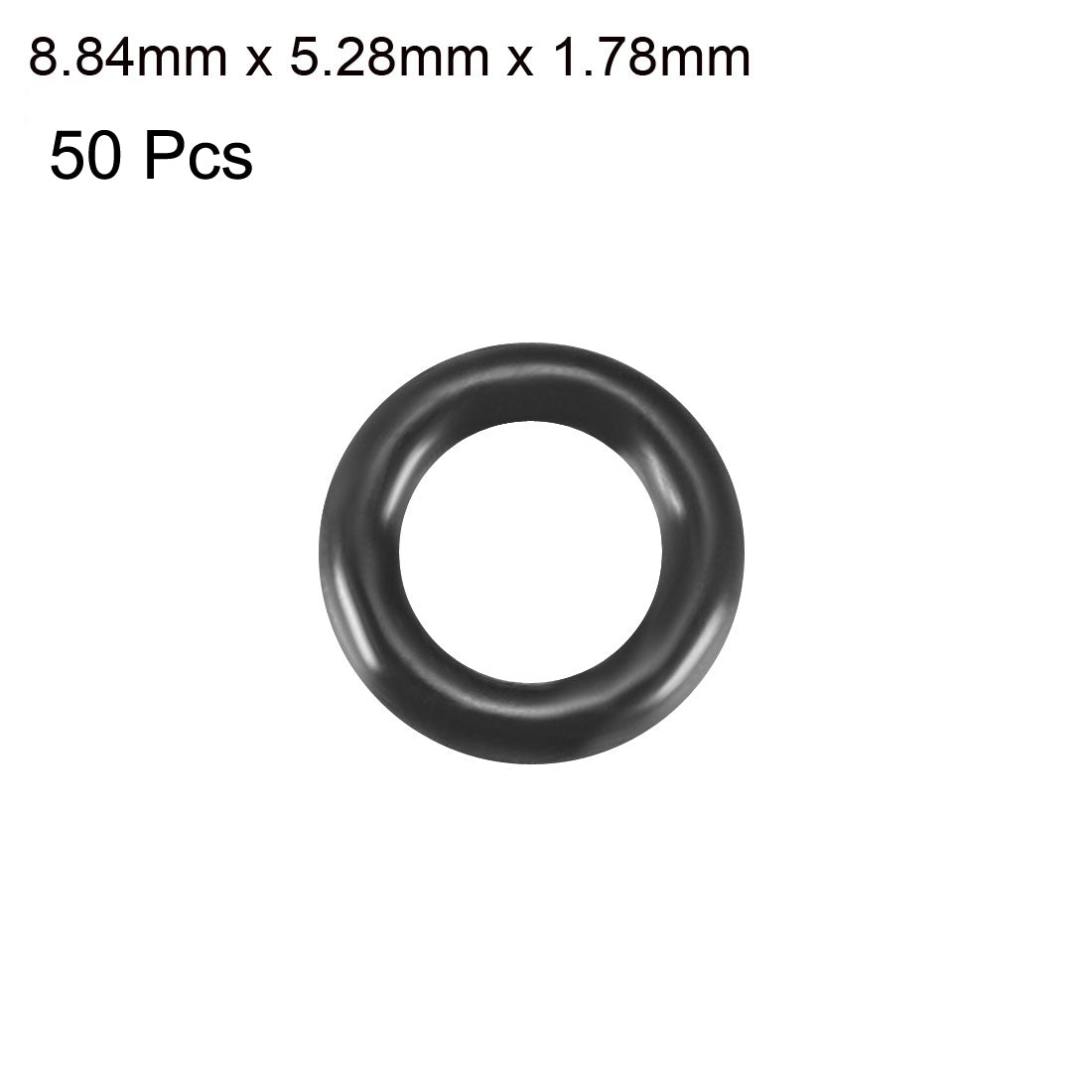uxcell Uxcell 50pcs Black Nitrile Butadiene Rubber NBR O-Ring 5.28mm Inner Dia 1.78mm Width
