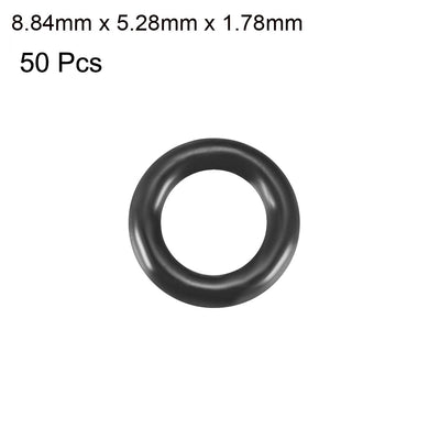 Harfington Uxcell 50pcs Black Nitrile Butadiene Rubber NBR O-Ring 5.28mm Inner Dia 1.78mm Width
