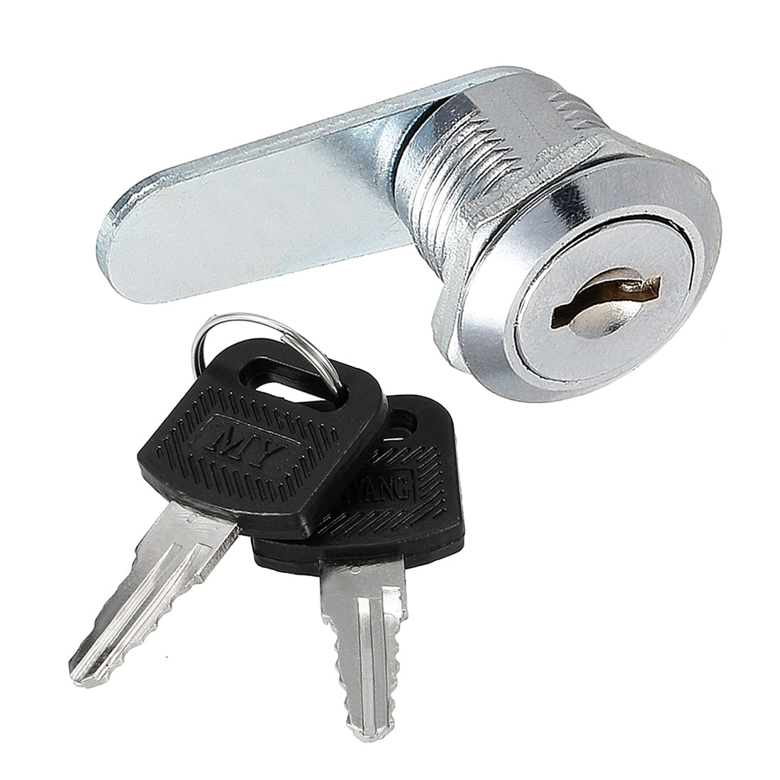 uxcell Uxcell 17.5mm Cylinder Diameter Zinc Alloy Chrome Plated Cam Lock w Key, Keyed Alike