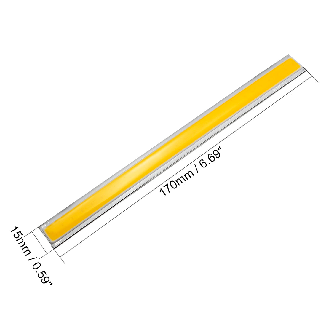 uxcell Uxcell 500mA 5W COB LED Strip Light Lamp Chip Warm White High Power 167mmx10mm Luminous Surface