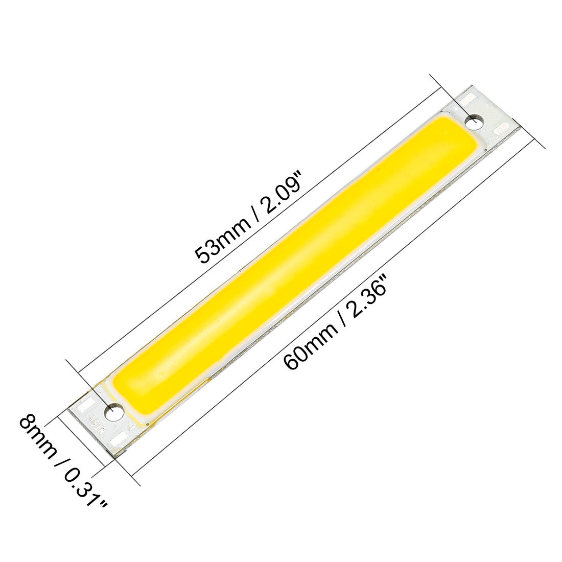 uxcell Uxcell 300mA 1W COB LED Strip Light Lamp Chip Warm White High Power 50mmx7mm Luminous Surface
