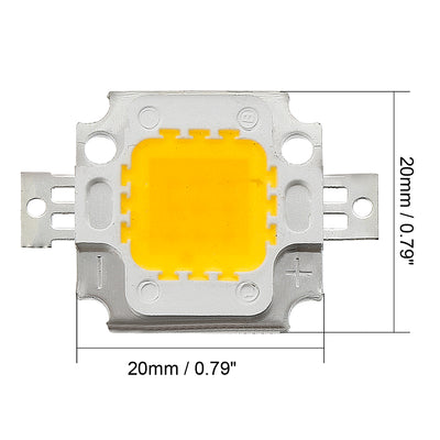 Harfington Uxcell 300mA 10W LED Chip Bulb Surface Mounted Devices Light Beads Warm White Super Bright High Power For Floodlight