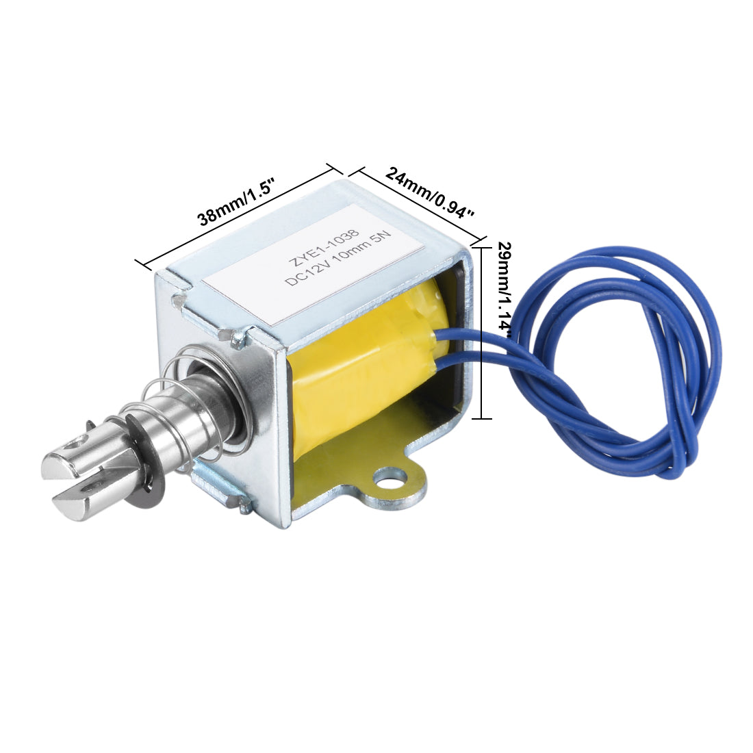 uxcell Uxcell ZYE1(TAU)-1038 DC 12V Pull Type Open Frame Solenoid Electromagnet