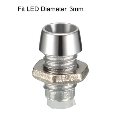 Harfington Uxcell 20pcs 3mm LED Lamp Holder Light Bulb Socket Zinc Alloy for Light-emitting Diode Lighting