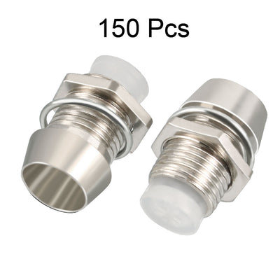 Harfington Uxcell 150pcs 5mm LED Lamp Holder Light Bulb Socket Zinc Alloy Chrome Plated for Light-emitting Diode Lighting