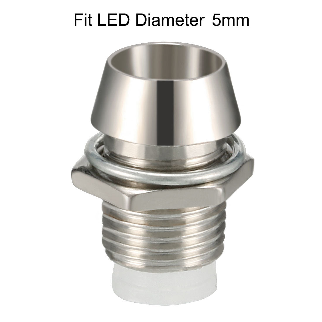 uxcell Uxcell 150pcs 5mm LED Lamp Holder Light Bulb Socket Zinc Alloy Chrome Plated for Light-emitting Diode Lighting