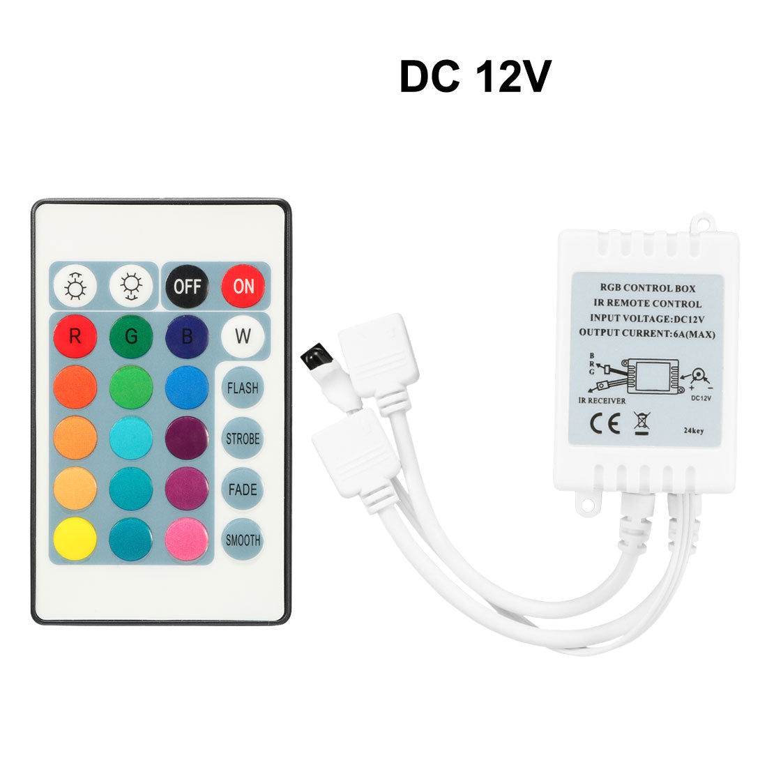 uxcell Uxcell DC 12V IR Remote Controller 24 Keys Mini Wireless Dimmer Control for 5050 3528 RGB LED Light Strip