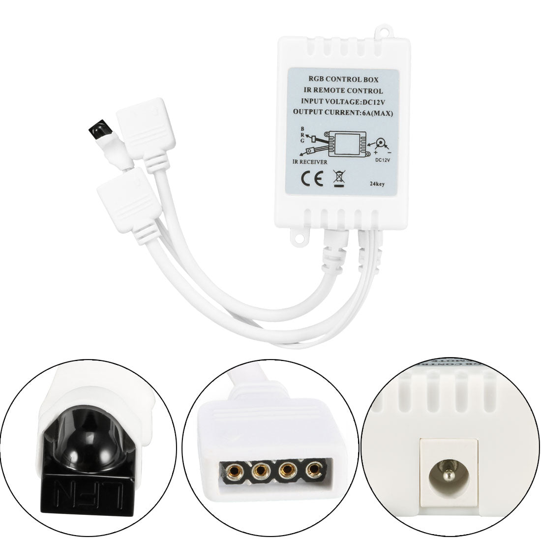 uxcell Uxcell DC 12V IR Remote Controller 24 Keys Mini Wireless Dimmer Control for 5050 3528 RGB LED Light Strip