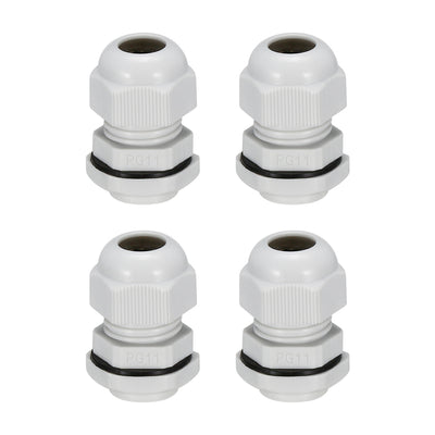 Harfington Cable Gland Waterproof Plastic Connectors Adjustable Locknut 4pcs