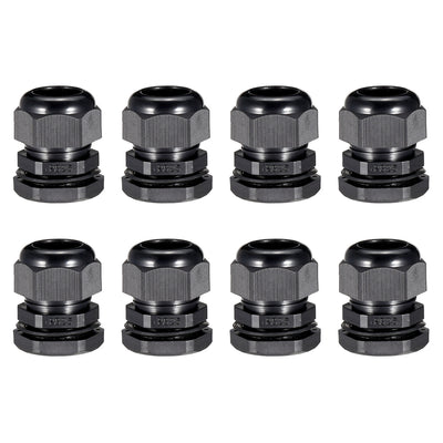 Harfington Uxcell Cable Gland Waterproof Plastic Conenector Adjustable Locknut 8 Pcs