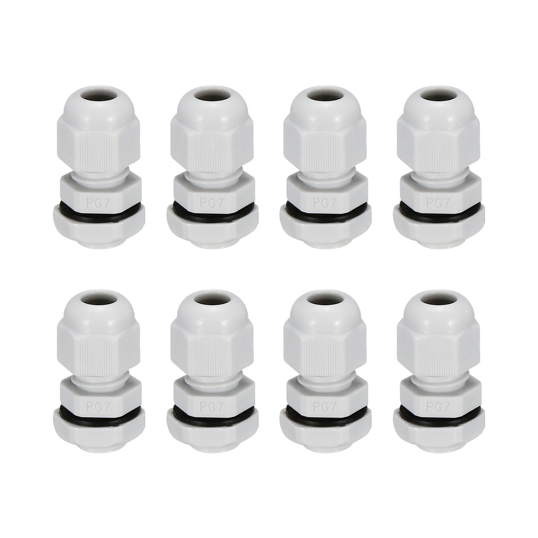 uxcell Uxcell Cable Gland Waterproof Plastic Conenector Adjustable Locknut 8 Pcs