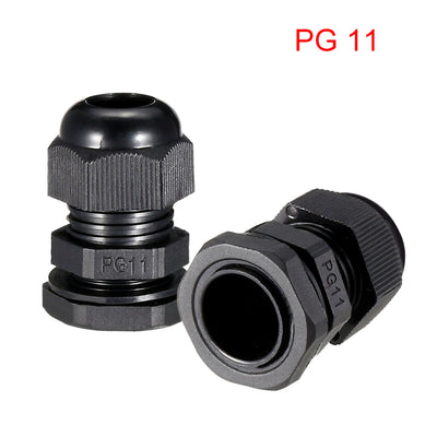 Harfington Cable Gland Waterproof Plastic Connectors Adjustable Locknut 4pcs