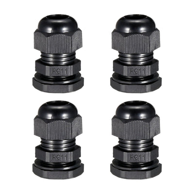 Harfington Cable Gland Waterproof Plastic Connectors Adjustable Locknut 4pcs
