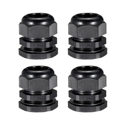 Harfington Cable Gland Waterproof Plastic Connectors Adjustable Locknut 4pcs