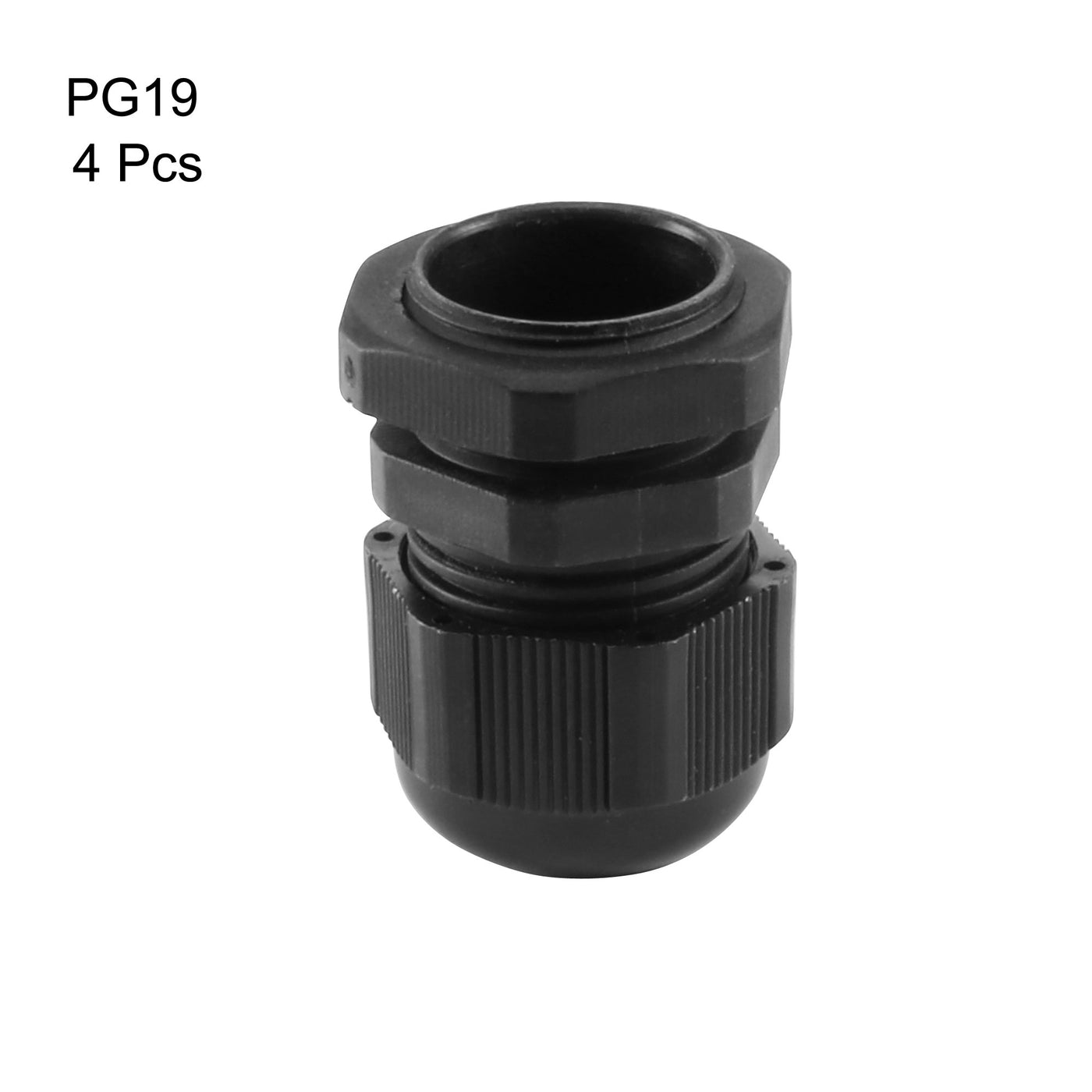 Harfington Cable Gland Waterproof Plastic Connectors Adjustable Locknut 4pcs
