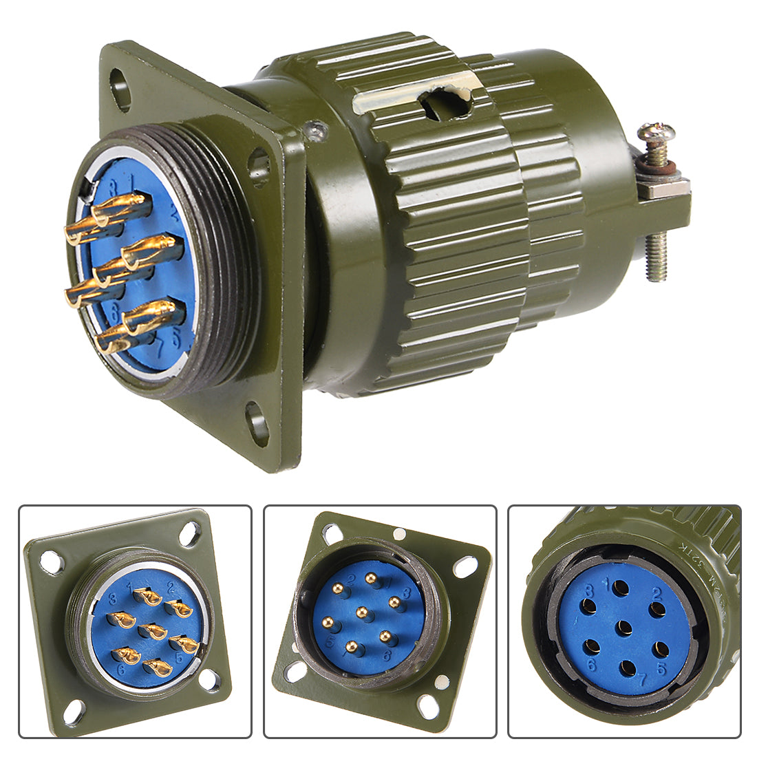 uxcell Uxcell Aviation Connector, 28mm 7P 25A 500V YP28-7 Waterproof Male Wire Panel Power Chassis Metal Fittings Connector Aviation Silver Tone