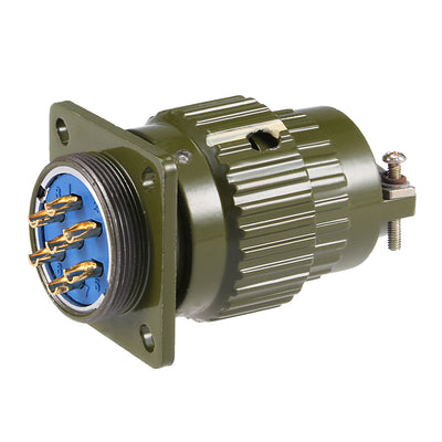 uxcell Uxcell Aviation Connector, 28mm 7P 25A 500V YP28-7 Waterproof Male Wire Panel Power Chassis Metal Fittings Connector Aviation Silver Tone