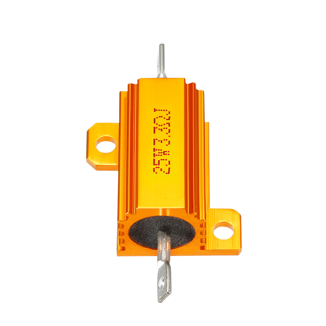 uxcell Uxcell 25W 3.3 Ohm 5% Aluminum Housing Resistor Screw  Chassis Mounted Aluminum Case Wirewound Resistor Load Resistors Gold Tone 2 pcs