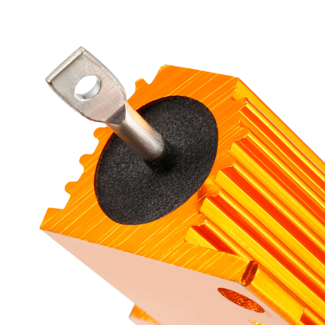 uxcell Uxcell 25W 3.3 Ohm 5% Aluminum Housing Resistor Screw  Chassis Mounted Aluminum Case Wirewound Resistor Load Resistors Gold Tone 2 pcs