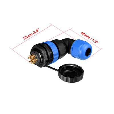 Harfington Uxcell Aviation Connector,20.5mm 7P 10A 380V SD20-7 Waterproof Male Wire Panel Power Chassis Metal Fittings Connector Aviation Gold plated