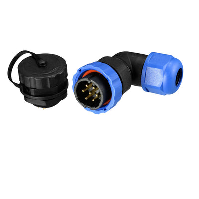 Harfington Uxcell Aviation Connector,20.5mm 7P 10A 380V SD20-7 Waterproof Male Wire Panel Power Chassis Metal Fittings Connector Aviation Gold plated