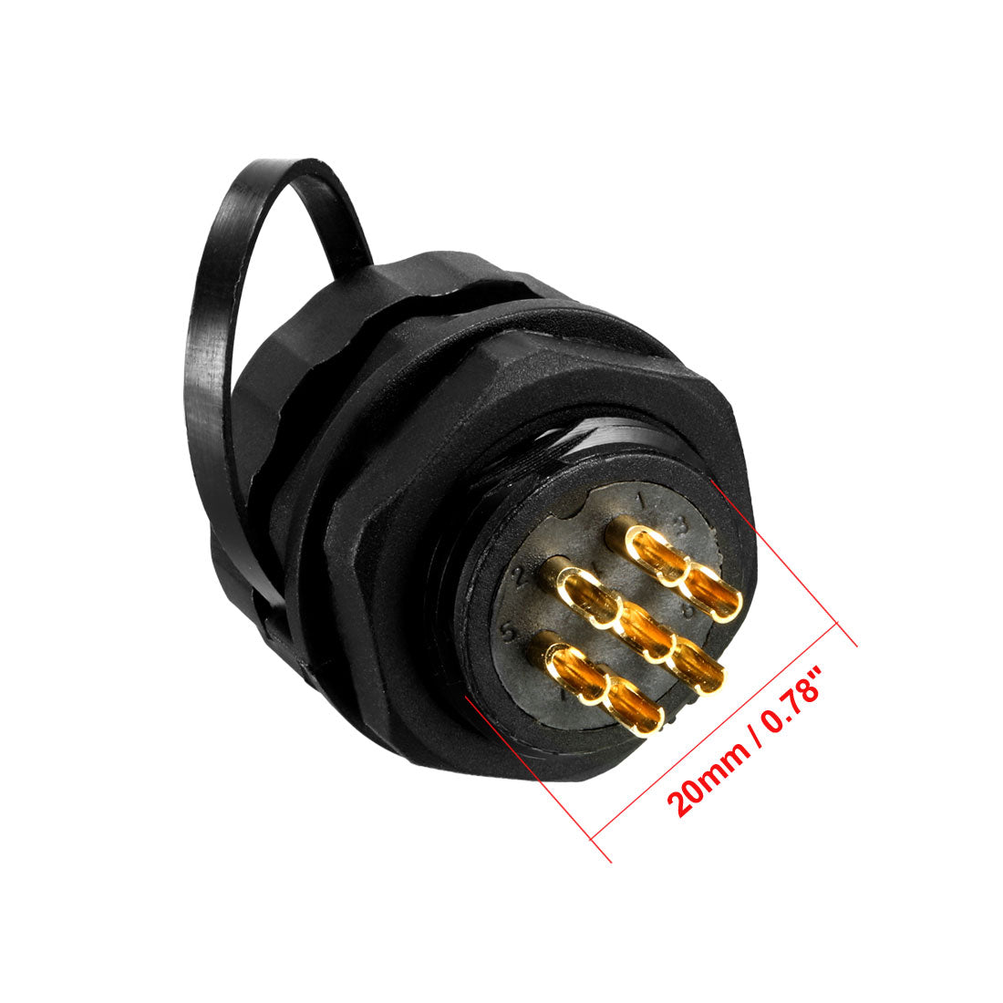uxcell Uxcell Aviation Connector,20.5mm 7P 10A 380V SD20-7 Waterproof Male Wire Panel Power Chassis Metal Fittings Connector Aviation Gold plated