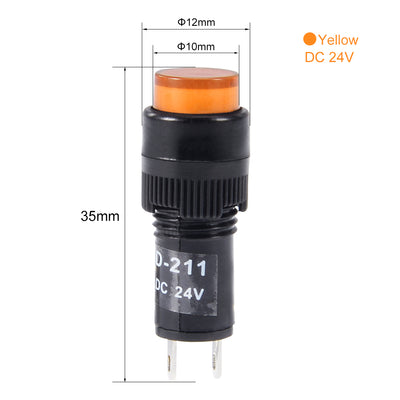 Harfington Indicator Lights DC 24V Neon Bulb Flush Panel Mount 10pcs