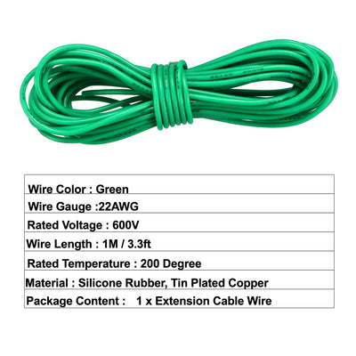 Harfington Extension Cable Wire Cord Tin Plated Copper 16.4ft Length