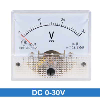 Harfington Uxcell DC 0-30V Analog Panel Voltage Gauge Volt Meter 85C1 2.5% Error Margin